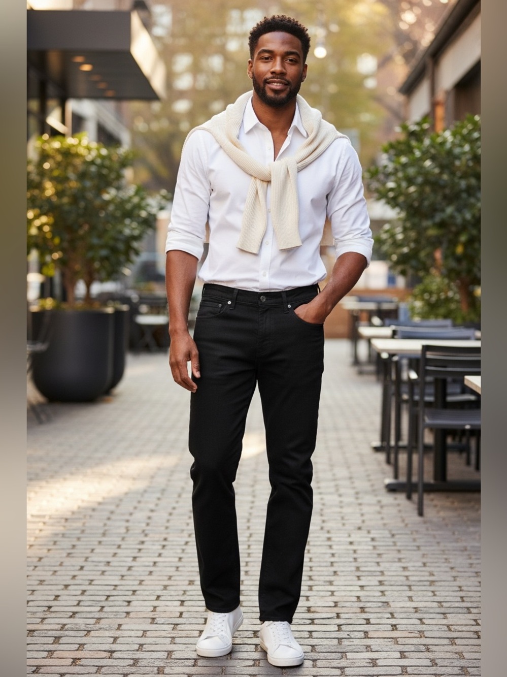 Uniqlo Men's Slim Straight Jeans - Black